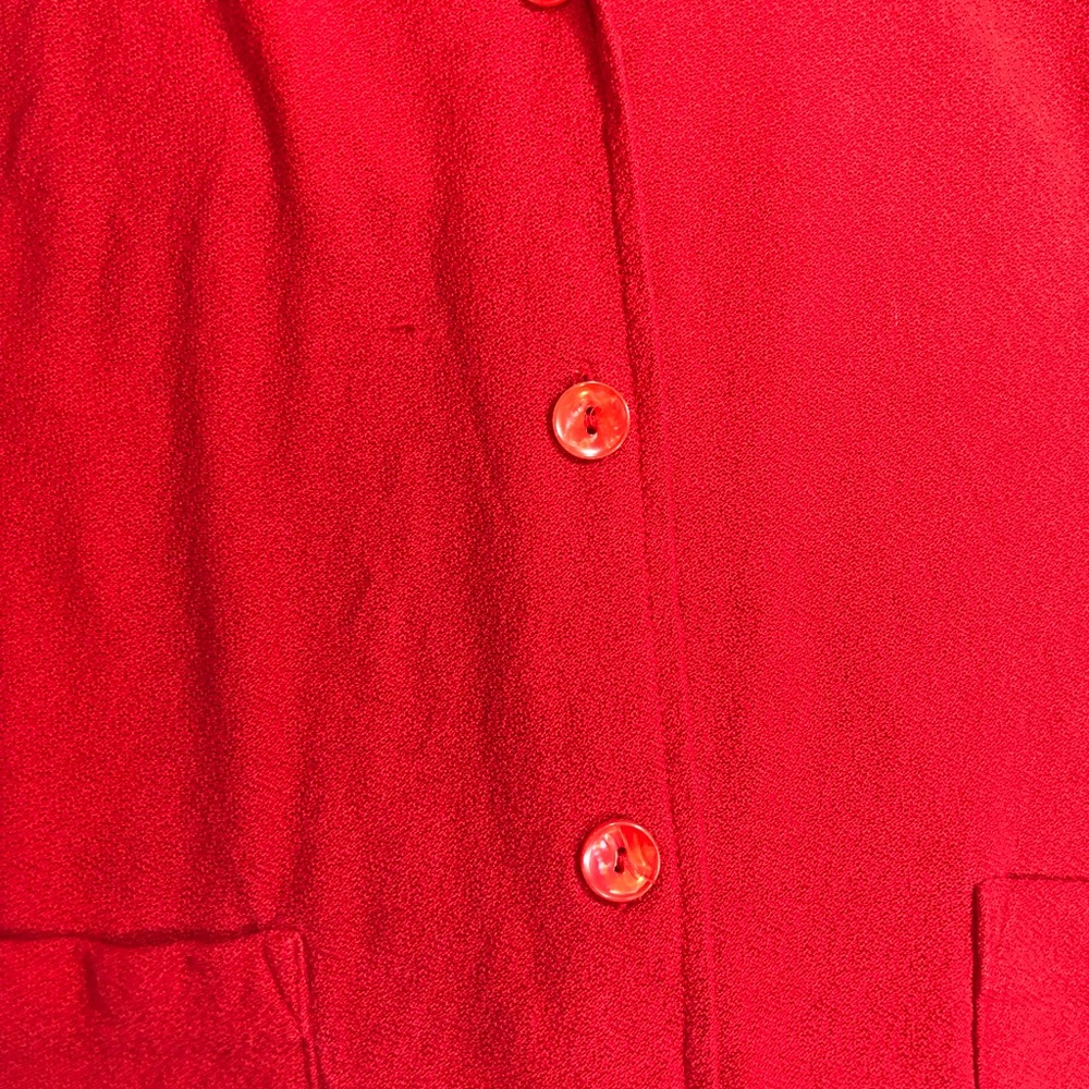Express Medium Red Button Down Dress Jacket - image 5